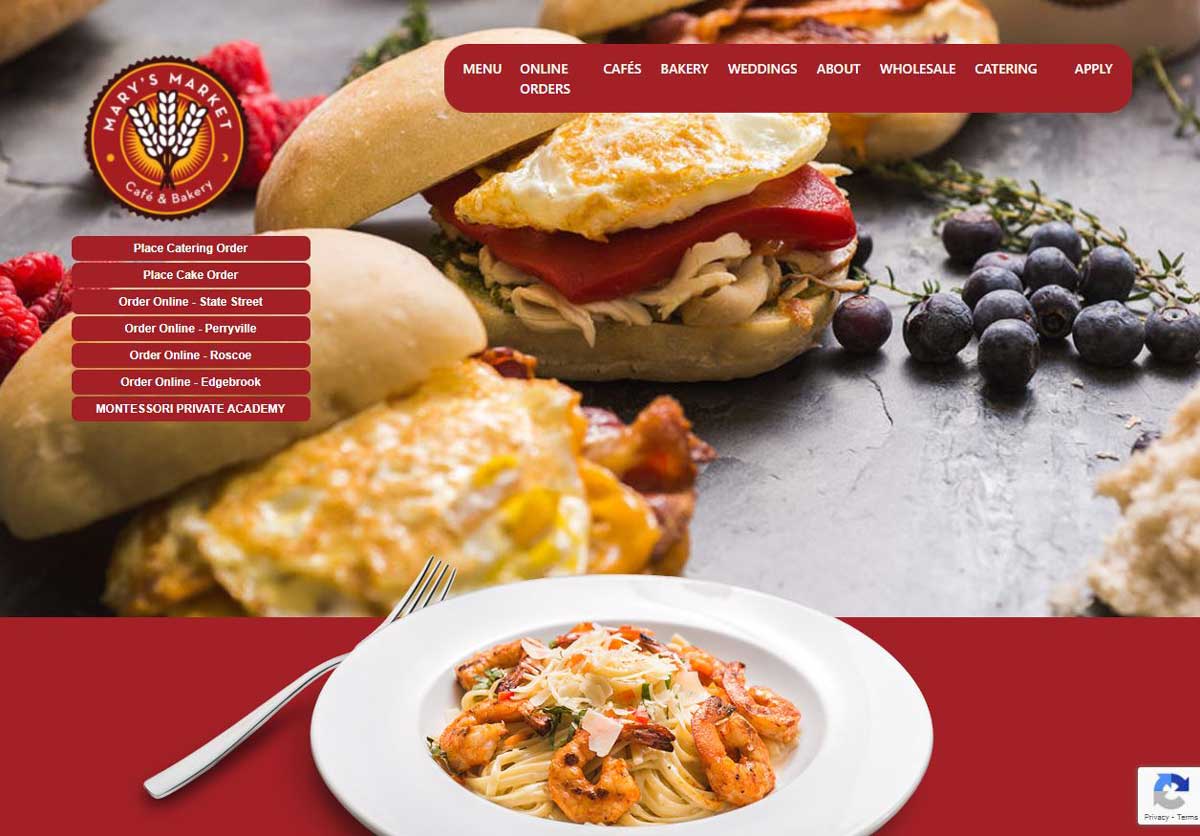 Mary's Market Desktop Homepage