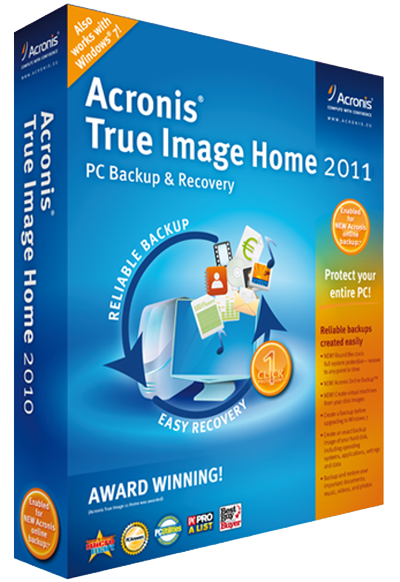 Acronis True Image Home 2011 box.