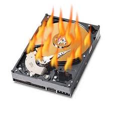 Hard drive on fire