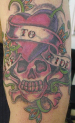 Live to ride skull and heart