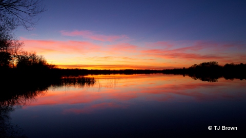 Beautiful sunset over Minnesota lake