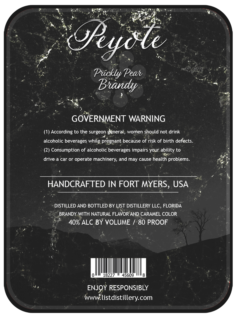 Peyote Label Back