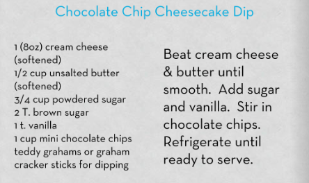 choc chip cheesecake dip