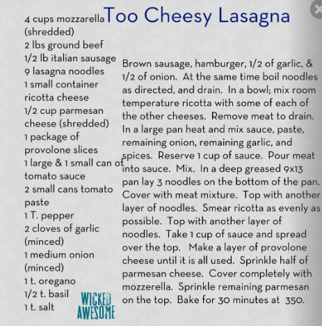 lasagna